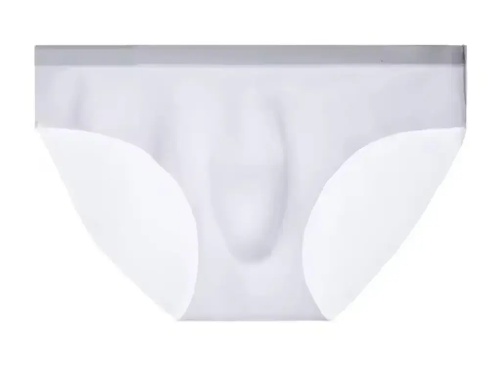 Pure White Ice Silk Brief – Breathable, Soft & Seamless