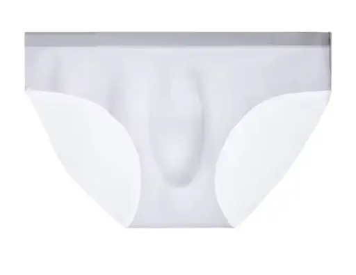 Pure White Ice Silk Brief – Breathable, Soft & Seamless
