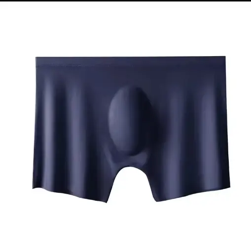 Navy Blue Ice Silk Boxer – Sleek, Soft & Breathable